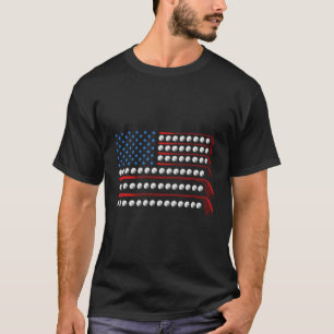 Patriotic Golf Usa Flag Golf Clubs 4. Juli Golf T-Shirt