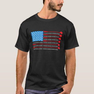Patriotic Golf Usa Flag Golf Clubs Golf Balls T-Sh T-Shirt