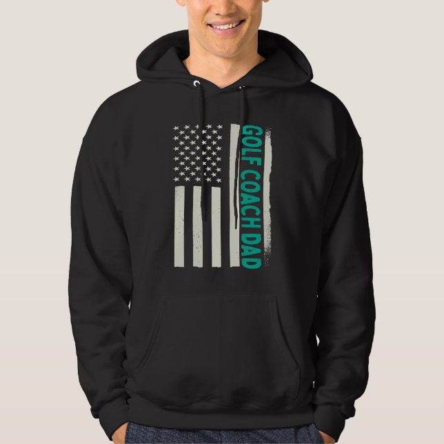 Patriotic Golfing Player Golfer  Golf Coach Dad Hoodie (Vorderseite)