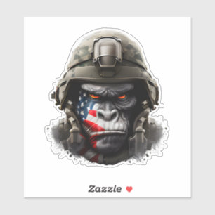 Patriotic Gorilla Face Aufkleber