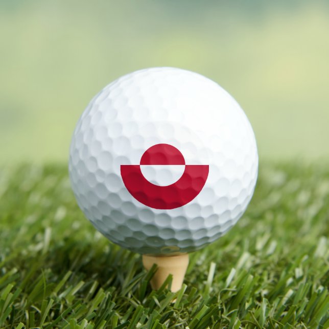 Patriotic Greenland Golf Ball, Greenland Flag Golfball (Insitu T-Shirt)