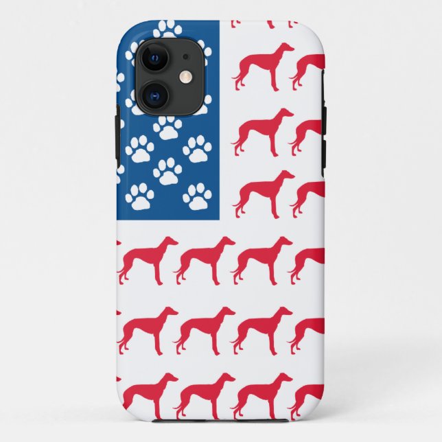 Patriotic Greyhound Dog Case-Mate iPhone Hülle (Rückseite)
