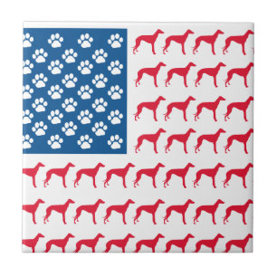 Patriotic Greyhound Dog Fliese
