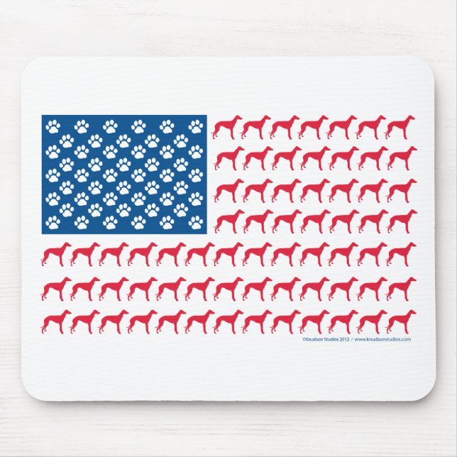 Patriotic Greyhound Dog Mousepad (Vorne)