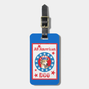 Patriotic Greyhound Luggage Tag Gepäckanhänger