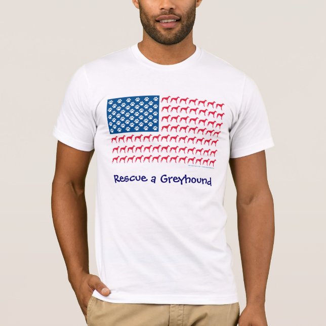 Patriotic Greyhound Rescue T-Shirt (Vorderseite)
