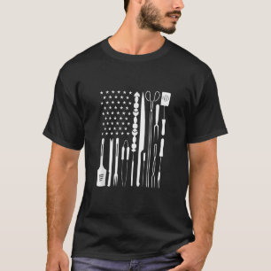 Patriotic Grilling GRILLEN Utensil US Flag Pitmast T-Shirt