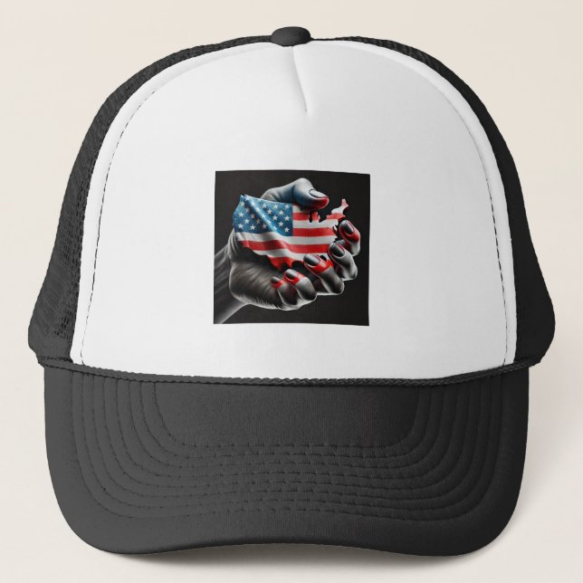 Patriotic Grip - American Pride Hat Truckerkappe (Vorderseite)