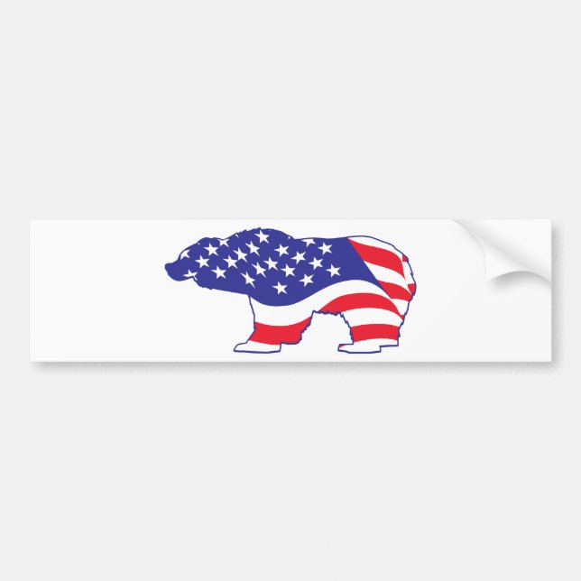 Patriotic Grizzly Bar Autoaufkleber (Vorne)