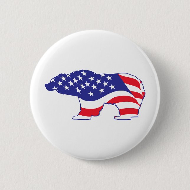Patriotic Grizzly Bar Button (Vorderseite)