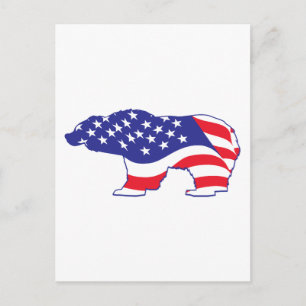 Patriotic Grizzly Bar Postkarte