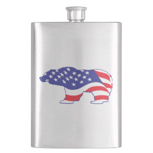 Patriotic-Grizzly Flachmann