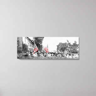 Patriotic Group Women American Flag Circa 1910 Leinwanddruck