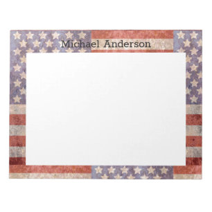 Patriotic Grunge American Flag Notizblock
