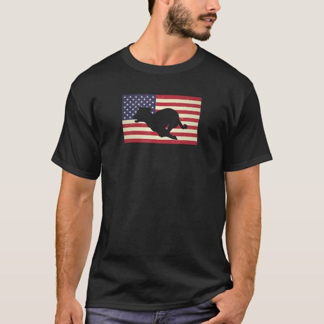 Patriotic Grunge erschütterte amerikanische Flagge T-Shirt (Vorderseite)