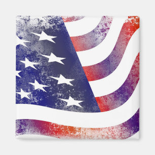 Patriotic Grunge Style verblasste amerikanische Fl Magnet