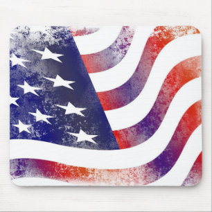 Patriotic Grunge Style verblasste amerikanische Fl Mousepad