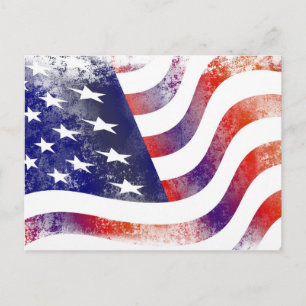 Patriotic Grunge Style verblasste amerikanische Fl Postkarte