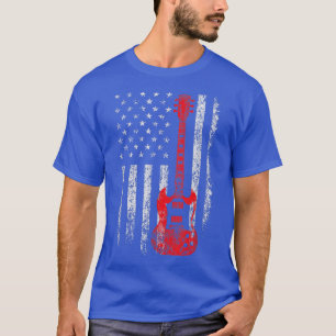 Patriotic Guitarist Electric Bass Guitar Player Am T-Shirt
