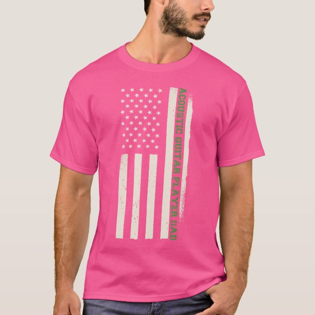 Patriotic Guitarist Musician Acoustic Guitar Playe T-Shirt (Vorderseite)