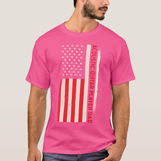 Patriotic Guitarist Musician Acoustic Guitar Playe T-Shirt (Vorderseite)