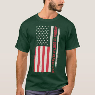 Patriotic Guitarist Musician Acoustic Guitar Playe T-Shirt