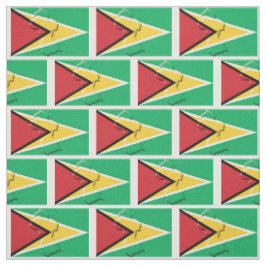 Patriotic GUYANA FLAG Map Kontur Stoff