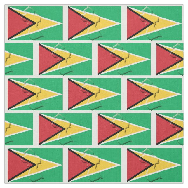 Patriotic GUYANA FLAG Map Kontur Stoff (Muster)
