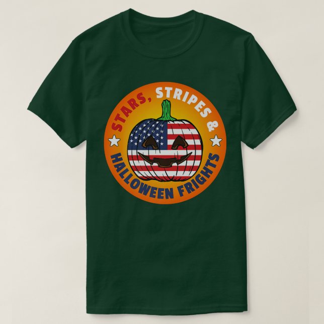 Patriotic Halloween American Flag Kürbislaterne P T-Shirt (Design vorne)