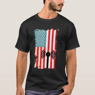 Patriotic Ham Radio Usa Flag Long Sleeve Shirt