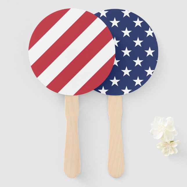 Patriotic Hand Fan - US-Flagge Fächer (Vorne und Hinten)