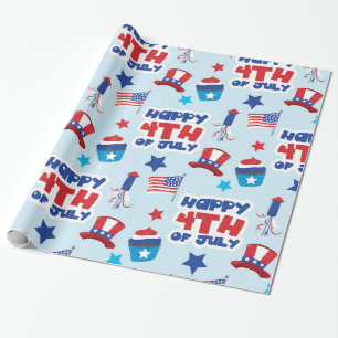 Patriotic happ 4. juli geschenkpapier