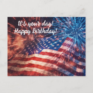 Patriotic Happy Birthday Postkarte
