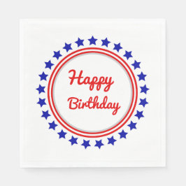 Patriotic Happy Birthday Serviette