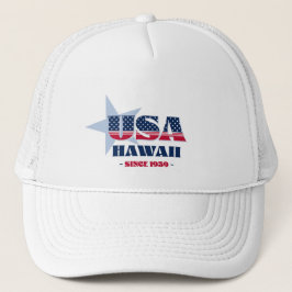 Patriotic Hawaii Typografie Trucker Hat Truckerkappe