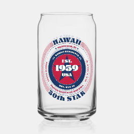 Patriotic Hawaii Typografy Trinkbehälter Set Dosenglas