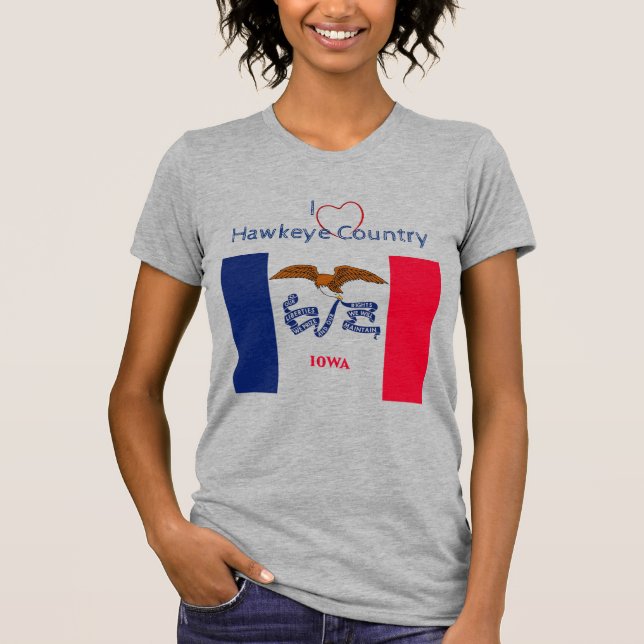 Patriotic Hawkeyes Iowa Flag T - Shirt (Vorderseite)