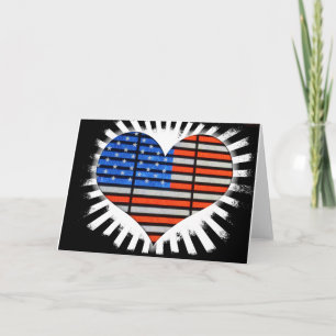 Patriotic Heart American Flag Karte
