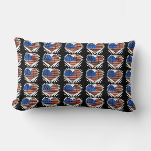 Patriotic Heart American Flag Lendenkissen