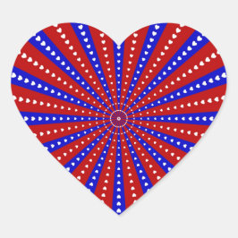 Patriotic Heart Burst Herz-Aufkleber