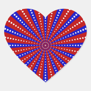 Patriotic Heart Burst Herz-Aufkleber