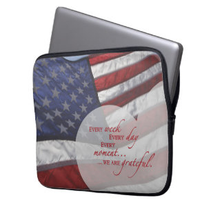 Patriotic Heart Flag, Military Appreciation Laptopschutzhülle