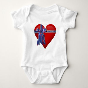 Patriotic Heart Grafik Baby Strampler