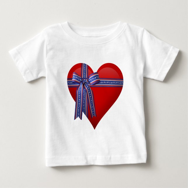 Patriotic Heart Grafik Baby T-shirt (Vorderseite)