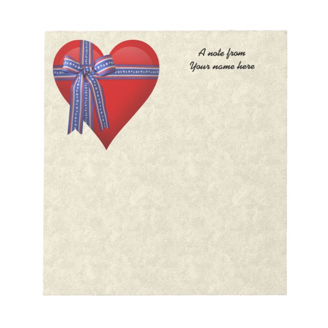 Patriotic Heart Grafik Notizblock (Vorderseite)