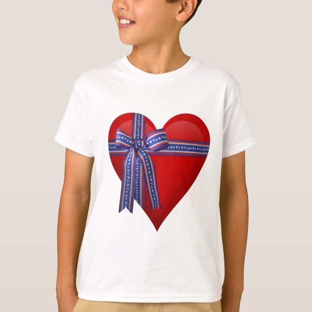 Patriotic Heart Grafik T-Shirt (Vorderseite)