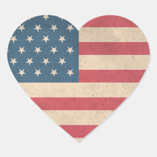 Patriotic Heart Shaped American Flag Herz-Aufkleber