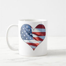 Patriotic Heart Shaped American Flag Kaffeetasse