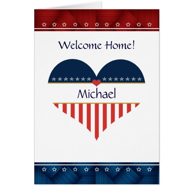 Patriotic Heart Welcome Zuhause Personalisiert Car (Vorne)