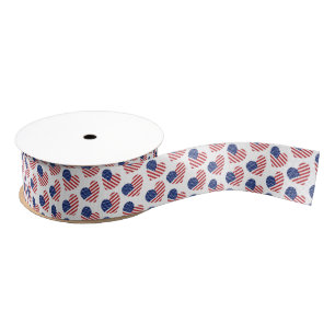 Patriotic Hearts Grosgrain Ribbon Ripsband